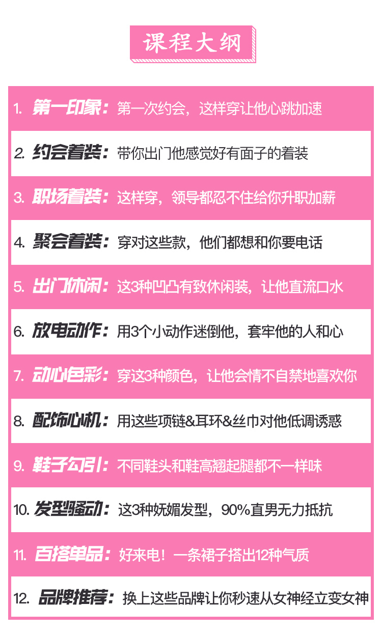 形象设计课程12堂实用脱单穿搭技巧，让男神对你一见钟情